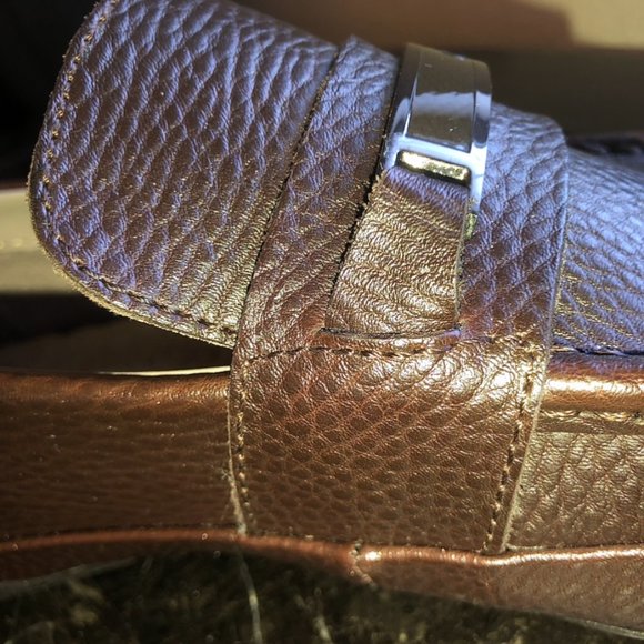 Calvin Klein Tumbled Leather Driver Loafers (Brown) - Picture 6 of 9